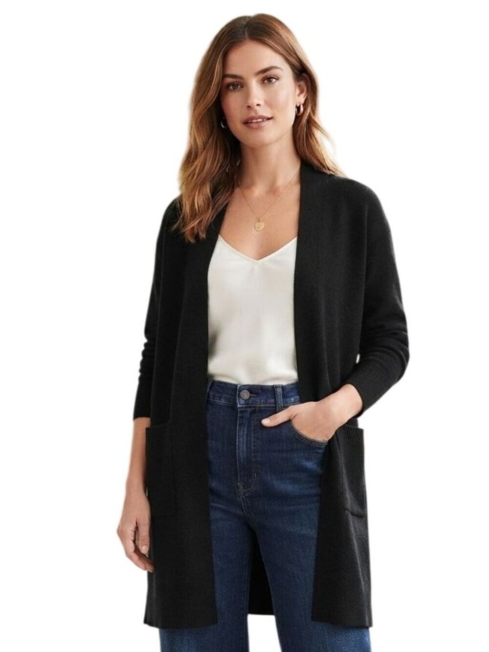 J.Crew NWT Long Sweater Blazer With Side Slits Black 2025 Wool Blend Size M